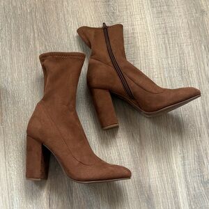 Forever 21 Chestnut Heeled Boots